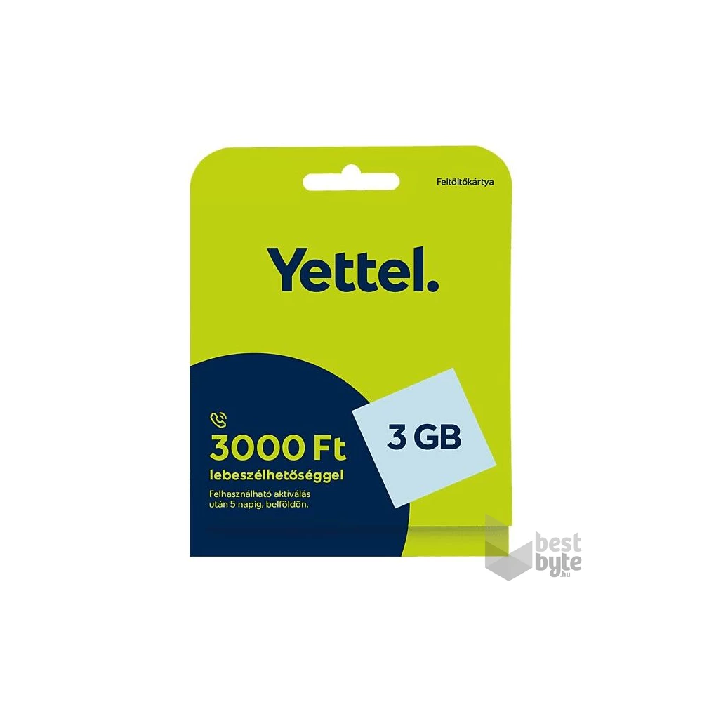 Yettel Feltöltőkártya Expressz 3 GB mobilnet extra