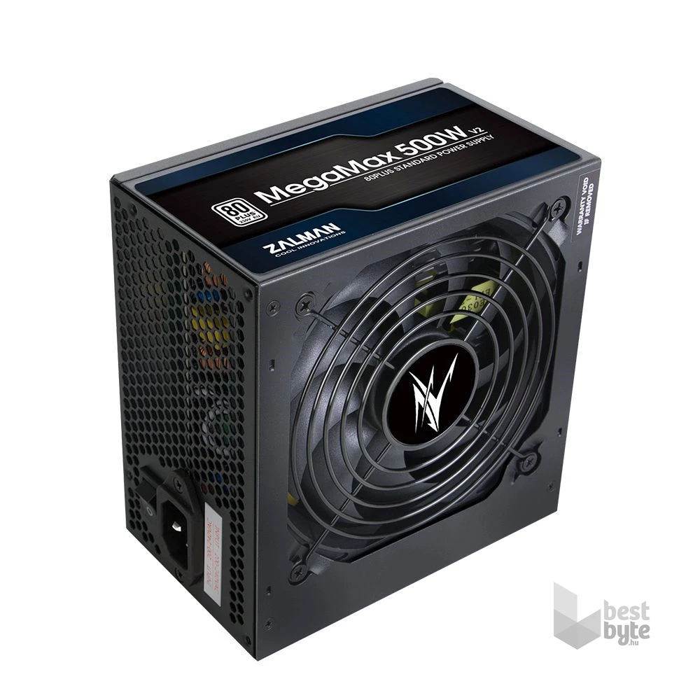 Zalman MegaMax ZM500-TXII(V2) 500W 80+ ventillátorral dobozos tápegység