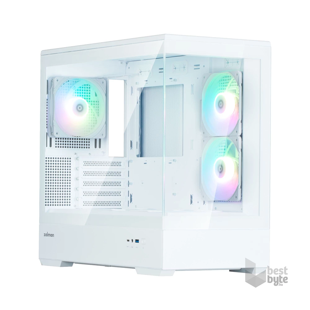 Zalman P30 White V2 fehér (táp nélküli) ablakos mATX ház