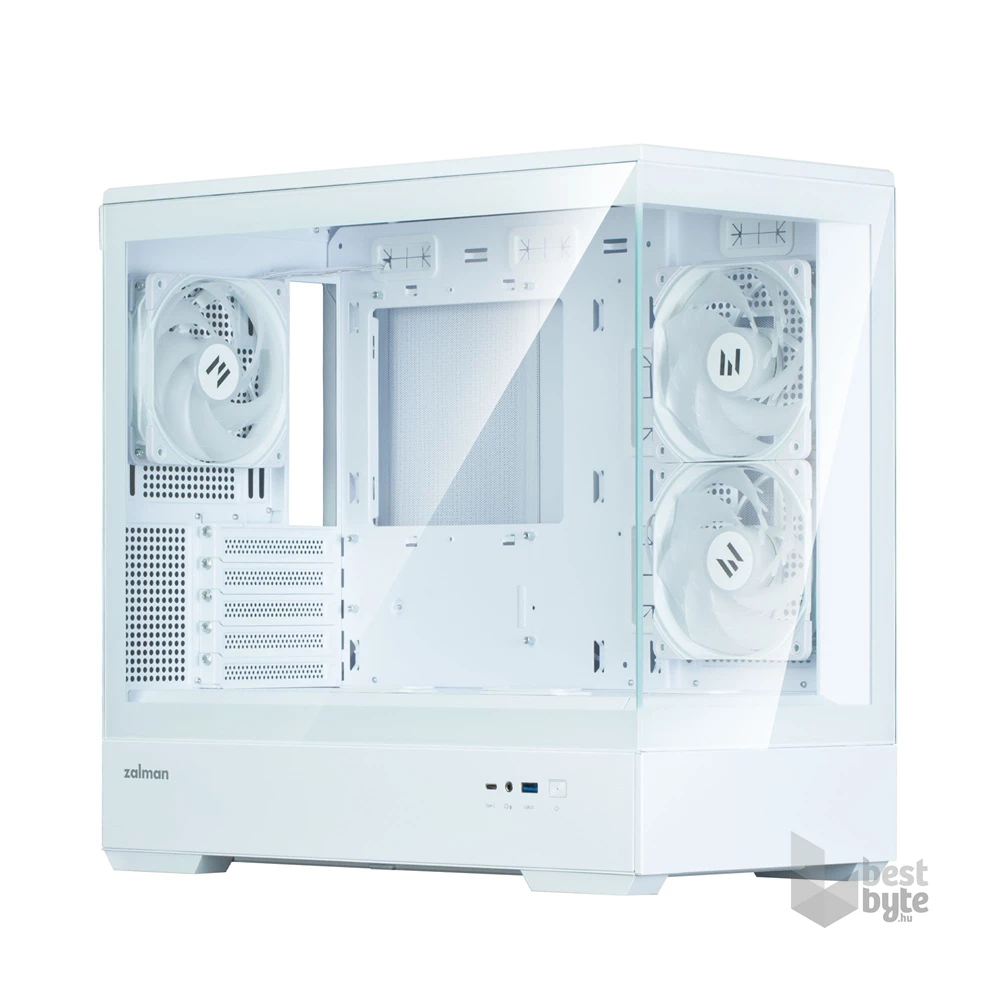 Zalman P30 White V2 fehér (táp nélküli) ablakos mATX ház