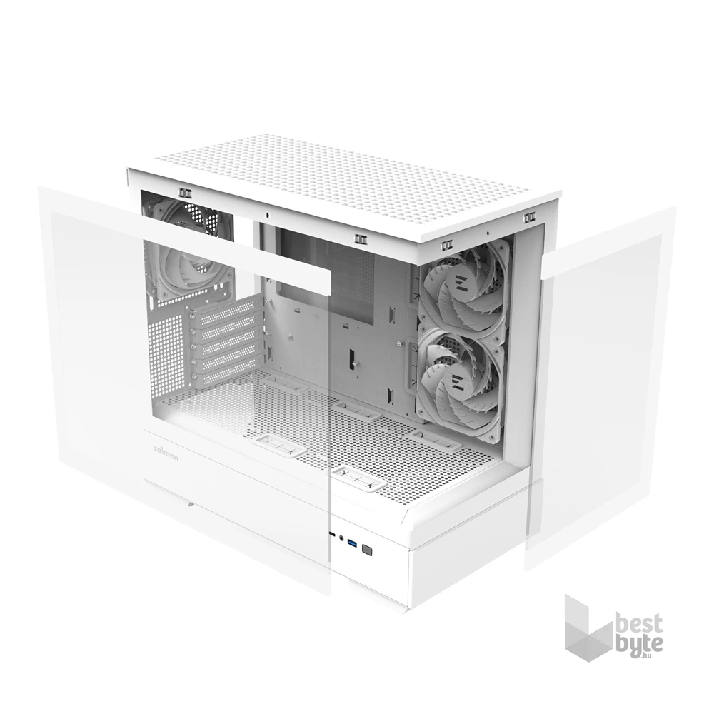 Zalman P30 White V2 fehér (táp nélküli) ablakos mATX ház