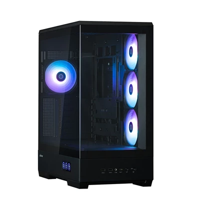 Zalman P50 DS Black fekete (táp nélküli) ablakos ATX ház