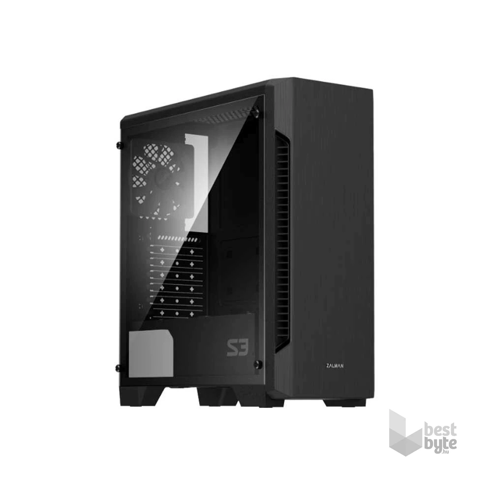 Zalman S3 fekete (táp nélküli) ablakos ATX ház