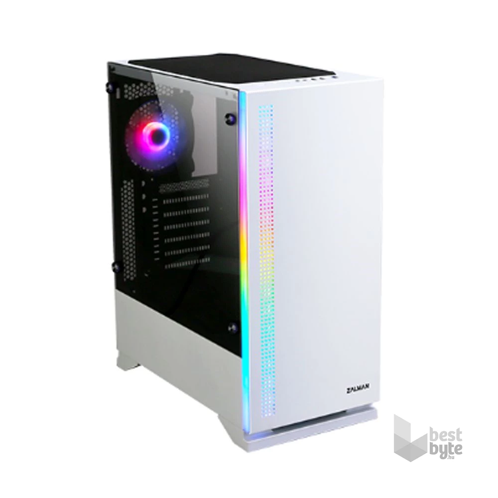 Zalman S5 fehér (táp nélküli) ablakos ATX ház