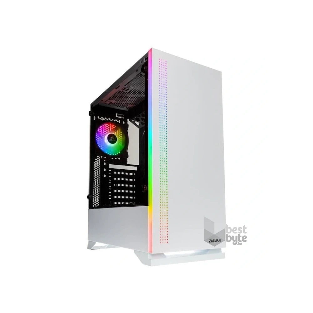 Zalman S5 fehér (táp nélküli) ablakos ATX ház