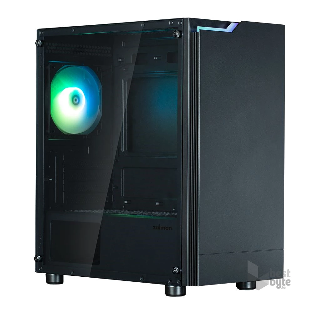Zalman T4 PLUS Black fekete (táp nélküli) ablakos mATX ház