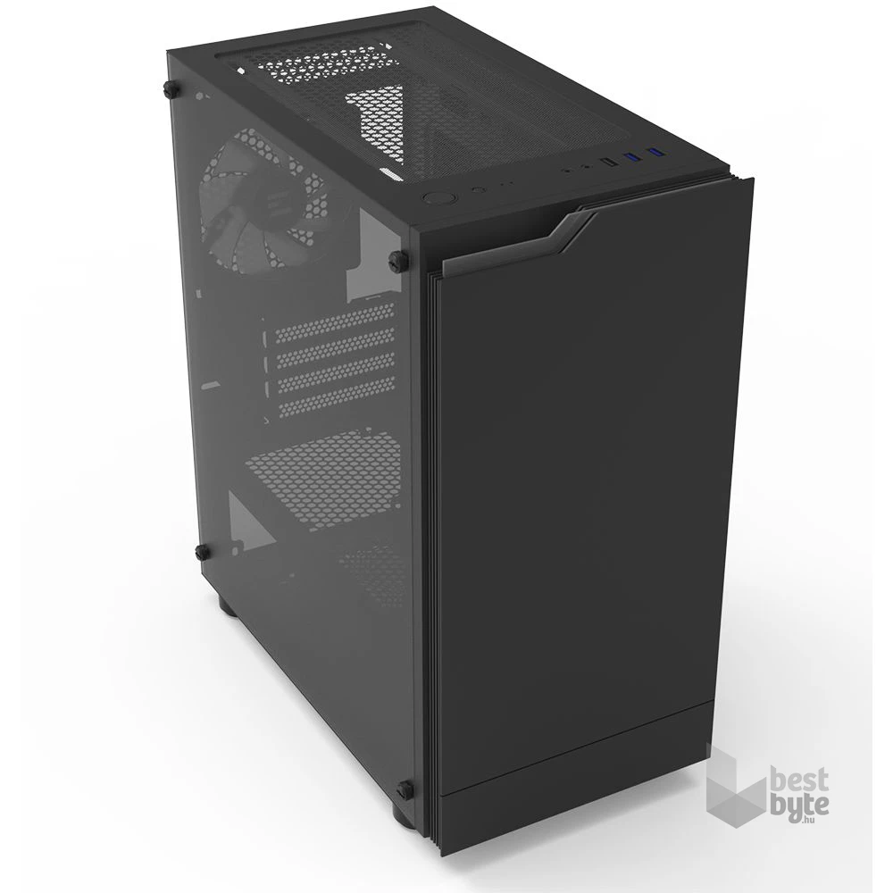 Zalman T4 PLUS Black fekete (táp nélküli) ablakos mATX ház