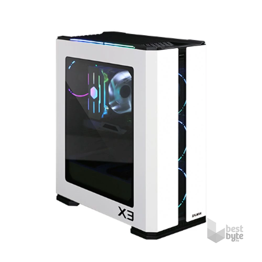 Zalman X3 fehér (táp nélküli) ablakos ATX ház