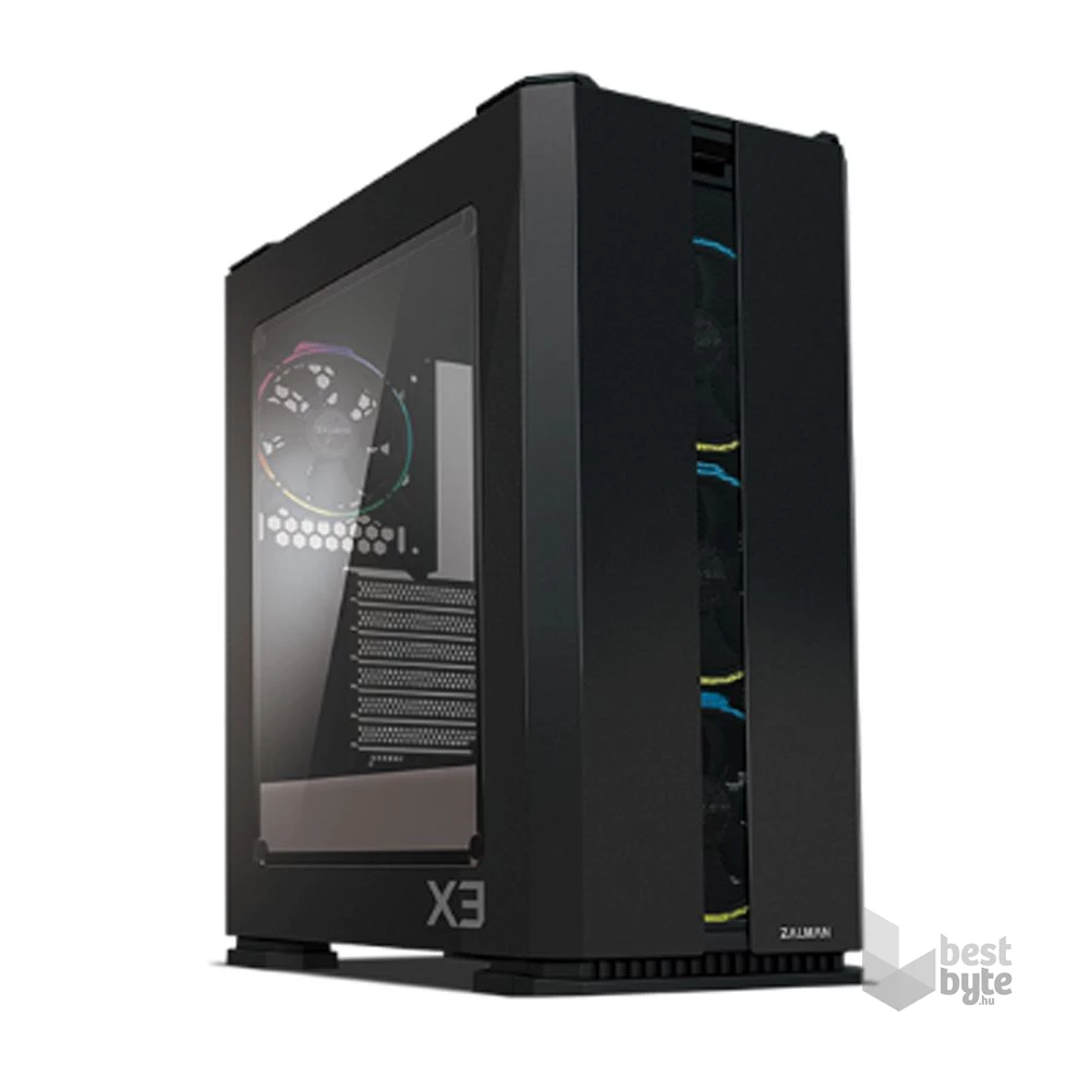 Zalman X3 fekete (táp nélküli) ablakos ATX ház