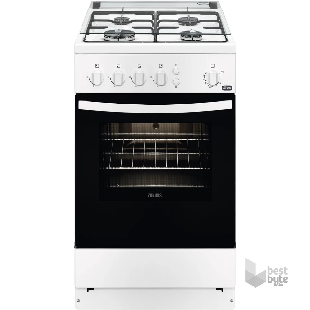 Zanussi ZCG510X1WA fehér, szabadonálló, gáz, főzőzóna: 4, sütő:55L, grill, tűzhely