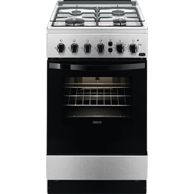 Zanussi ZCG512K1XA inox, szabadonálló, gáz, főzőzóna: 4, sütő:55L, grill, tűzhely