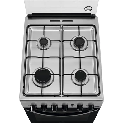 Zanussi ZCG512K1XA inox, szabadonálló, gáz, főzőzóna: 4, sütő:55L, grill, tűzhely