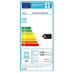 Zanussi ZCG512K1XA inox, szabadonálló, gáz, főzőzóna: 4, sütő:55L, grill, tűzhely