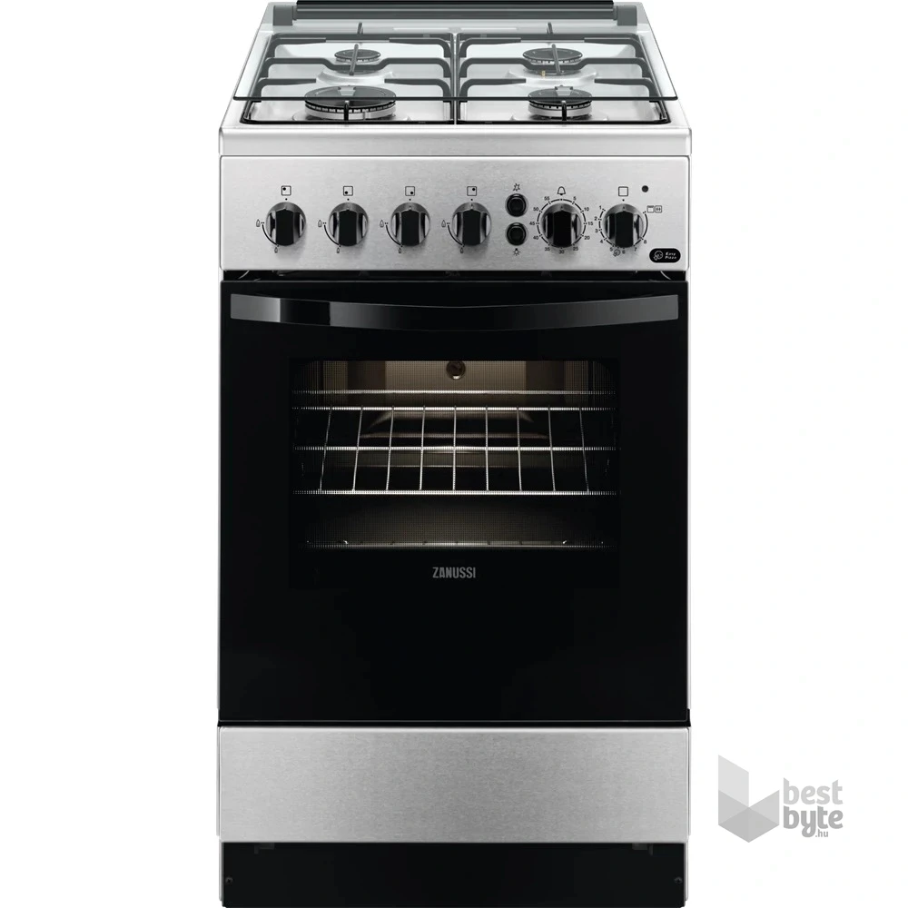Zanussi ZCG512K1XA inox, szabadonálló, gáz, főzőzóna: 4, sütő:55L, grill, tűzhely