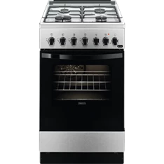 Zanussi ZCK552J1XA inox, szabadonálló, gáz, kombinált, főzőzóna: 4, sütő:54L, grill, tűzhely