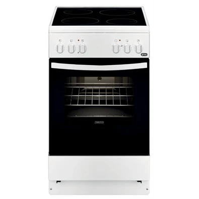 Zanussi ZCV540G1WA fehér, szabadonálló, kerámialapos, elektromos, főzőzóna: 4, sütő:54L, grill, tűzhely