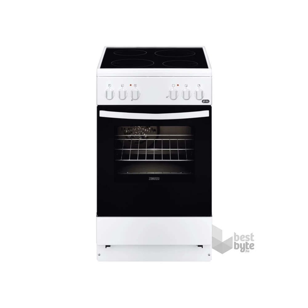 Zanussi ZCV 550G1WA fehér, szabadonálló, kerámialapos, elektromos, főzőzóna: 4, sütő:54L, grill, tűzhely
