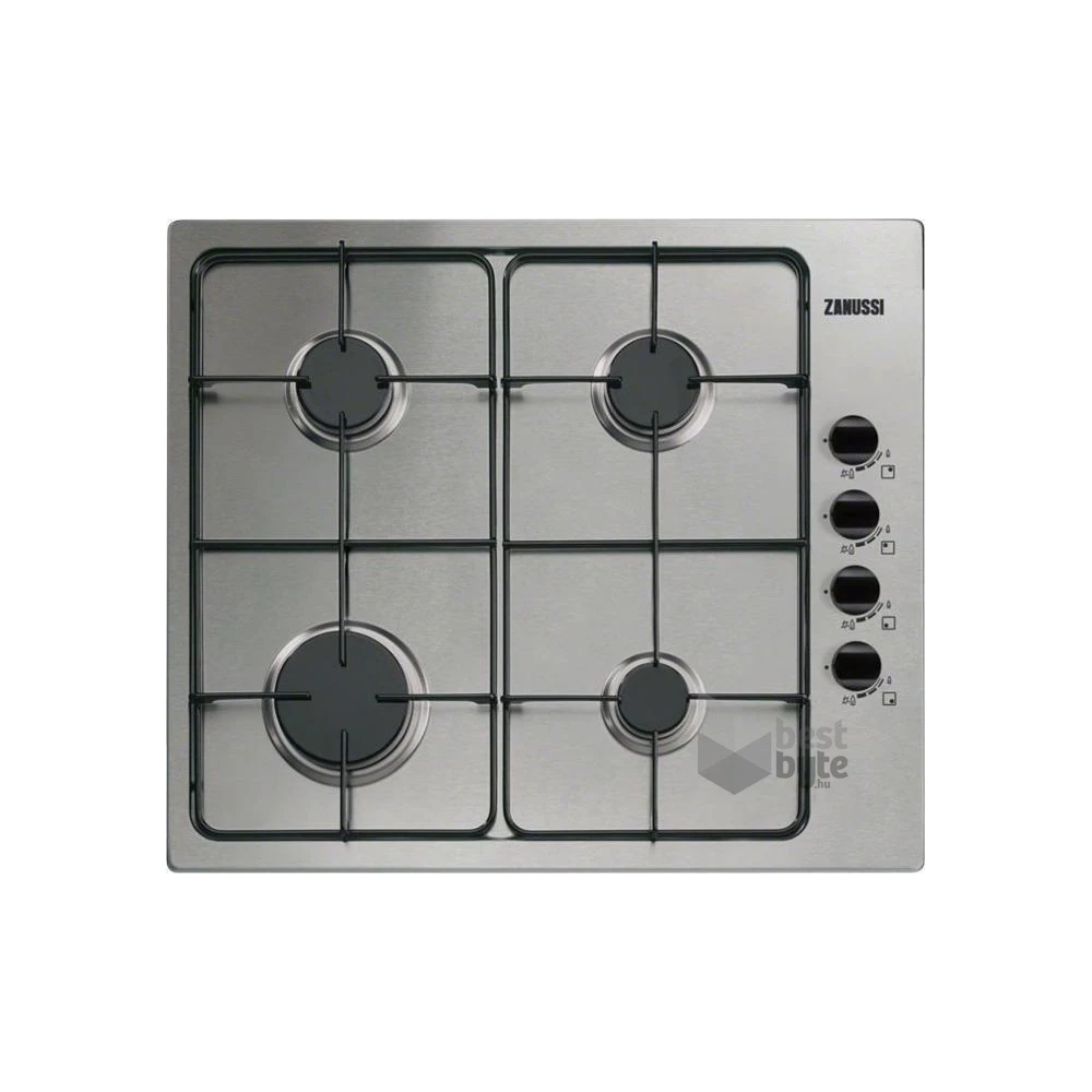 Zanussi ZGH62414XA inox, beépíthető, gáz, főzőzóna: 4, beépíthető méret: 56cm, főzőlap
