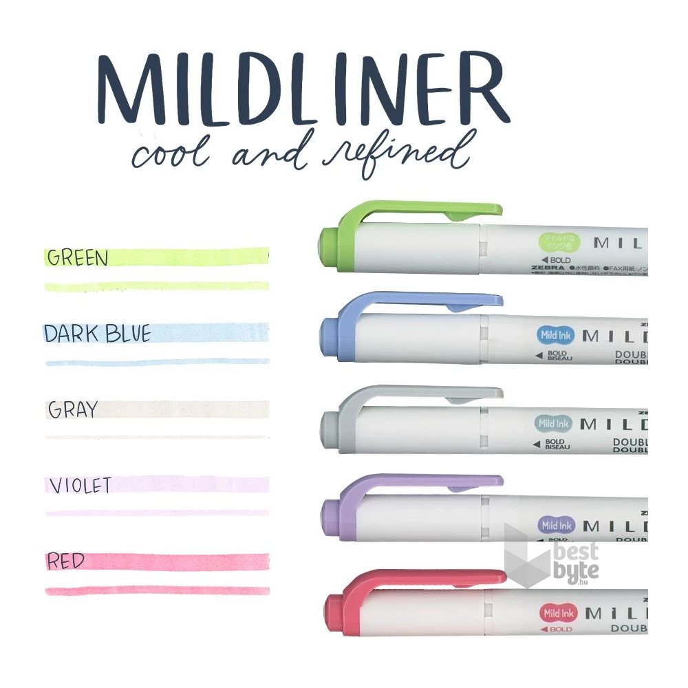 ZEBRA Mildliner Cool&Refined 5db-os kettős végű szövegkiemelő készlet