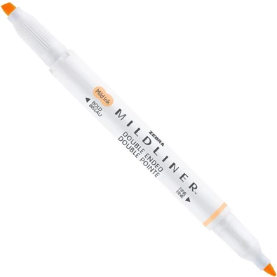 Zebra Mildliner Fluorescent narancssárga kettős végű szövegkiemelő