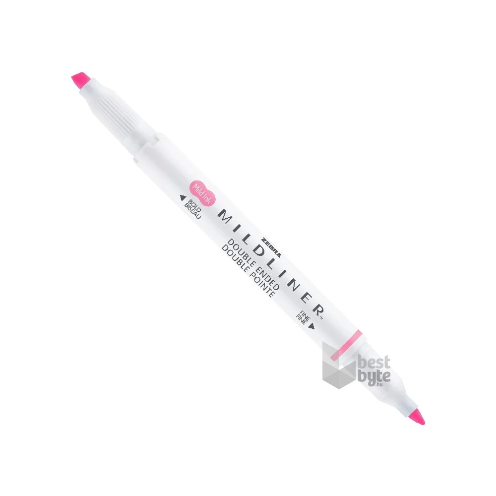 Zebra Mildliner Fluorescent rózsaszín kettős végű szövegkiemelő