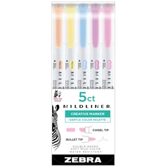 Zebra Mildliner Gentle 5 db kettős végű szövegkiemelő készlet