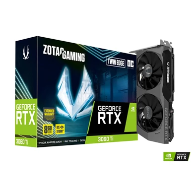 Zotac GAMING GeForce RTX 3060 Ti Twin Edge OC LHR nVidia 8GB GDDR6 256bit  PCIe videokártya