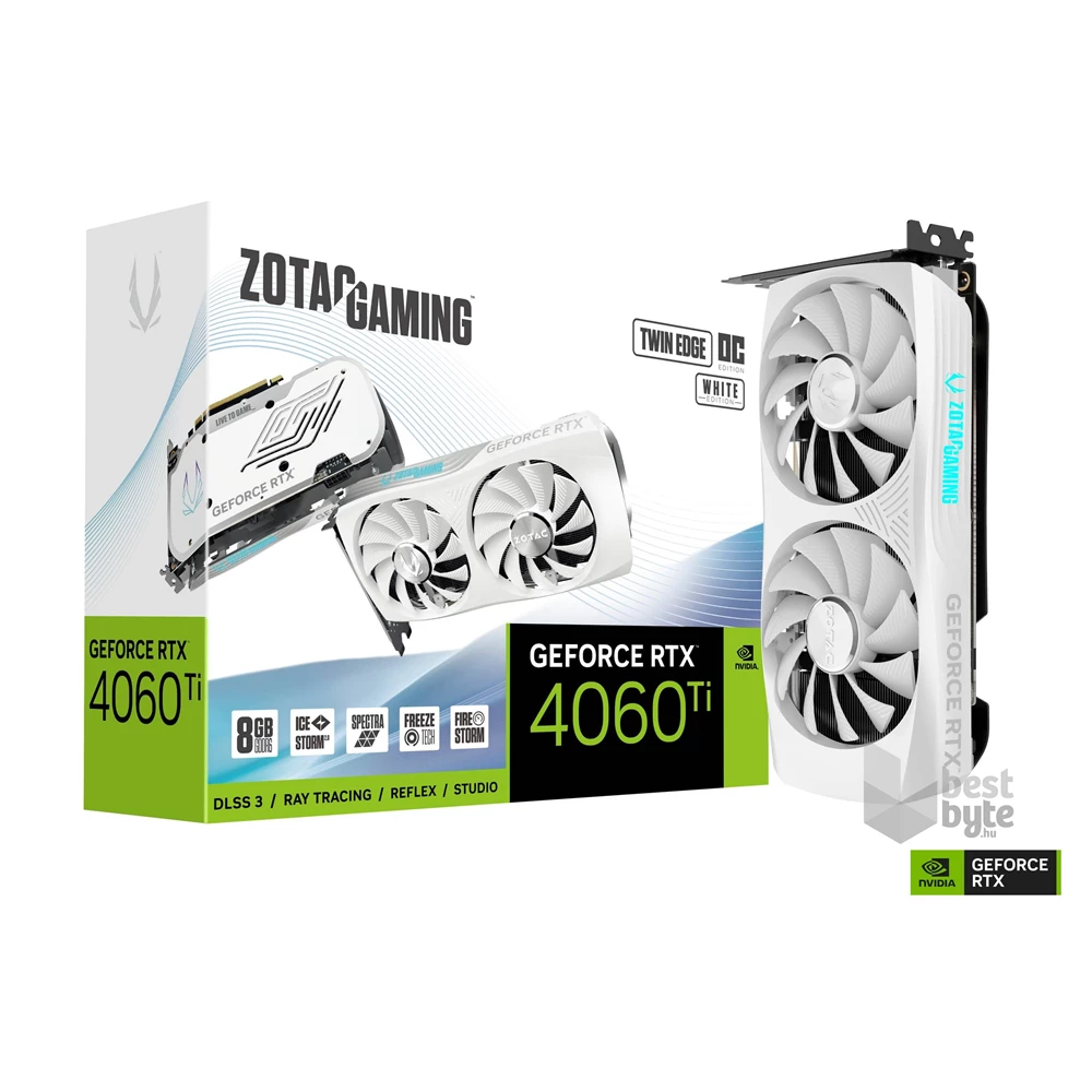 Zotac GAMING GeForce RTX 4060 Ti Twin Edge OC White Ed. nVidia 8GB GDDR6 128bit PCIe videókártya
