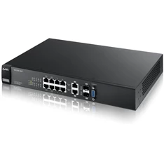 ZyXEL GS2200-8HP 8 LAN 10/100/1000Mbps, 2 miniGBIC menedzselhető rack switch