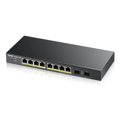 ZyXEL GS1900-10HP 8port GbE LAN PoE (77W) 2port GbE SFP smart menedzselhető switch