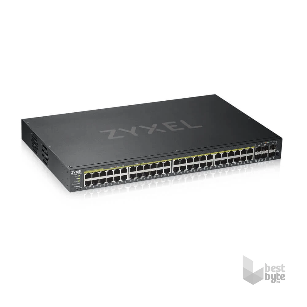 Zyxel GS1920-48HPv2 48port GbE LAN PoE (375W) 4port Gbe combo RJ45/SFP L2 menedzselhető switch