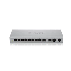 ZyXEL XGS1210-12 8port Gigabit LAN 2x 2.5GbE LAN 2x 10GbE SFP+ web menedzselhető Multi-Gigabit Switch