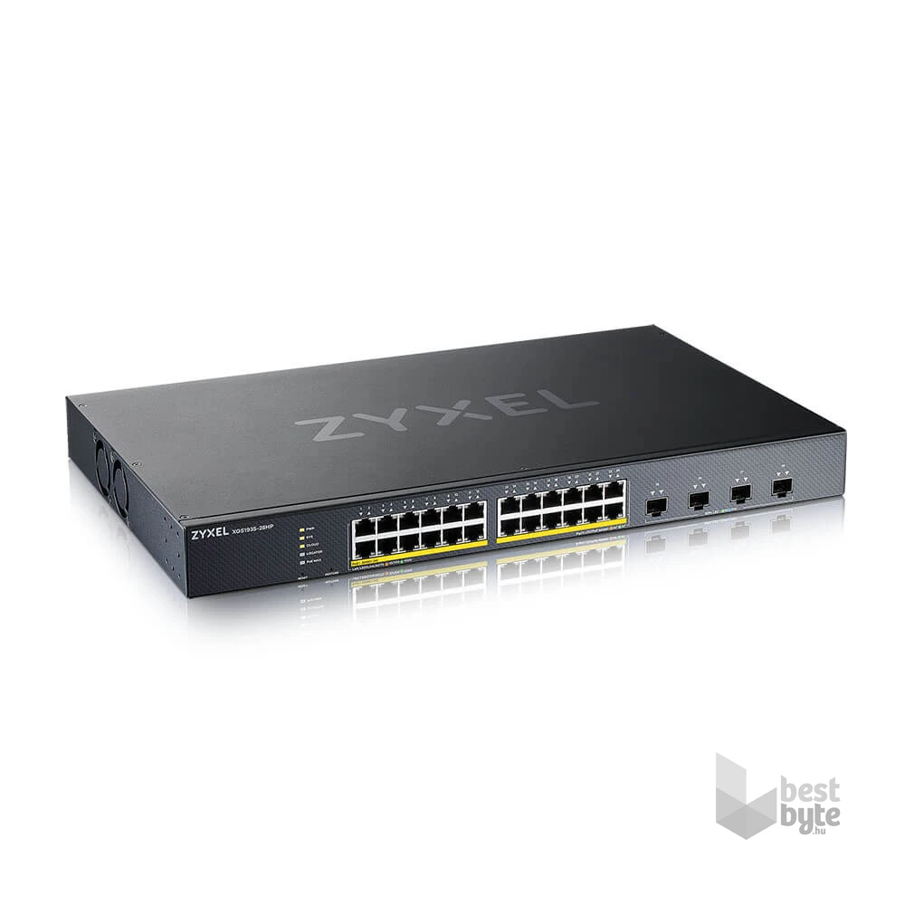 ZyXEL XGS1935-28HP 24xGbE PoE LAN (375W) 4xSFP+ port Lite-L3 smart menedzselhető PoE switch