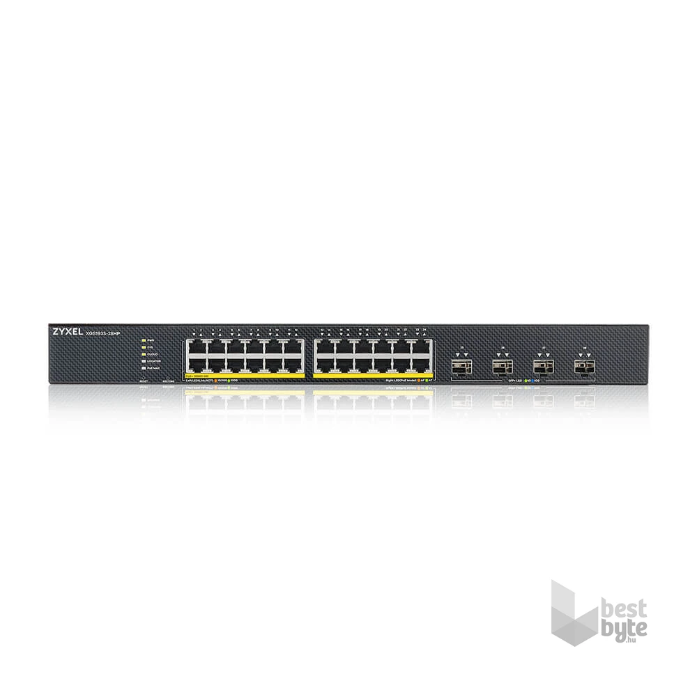 ZyXEL XGS1935-28HP 24xGbE PoE LAN (375W) 4xSFP+ port Lite-L3 smart menedzselhető PoE switch