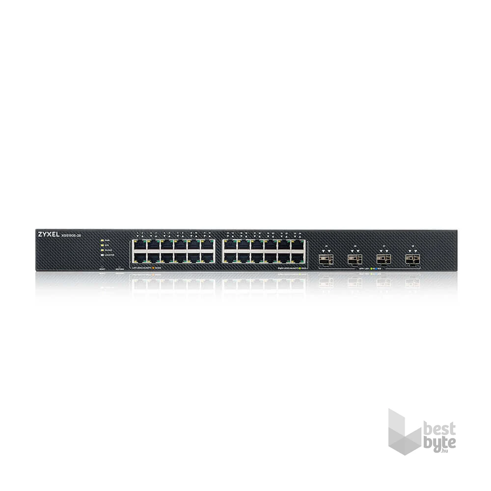 ZyXEL XGS1935-28 24port GbE LAN 4port 10GbE SFP+ Lite-L3 smart menedzselhető switch