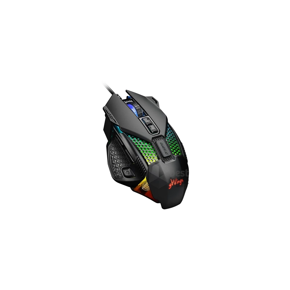 gWings GW9X5M optikai USB gaming egér fekete