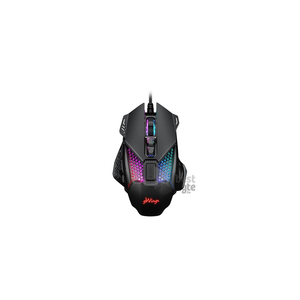 gWings GW9X5M optikai USB gaming egér fekete