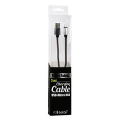 iTotal CM3094A 3m fekete/arany Micro fémborítású kábel