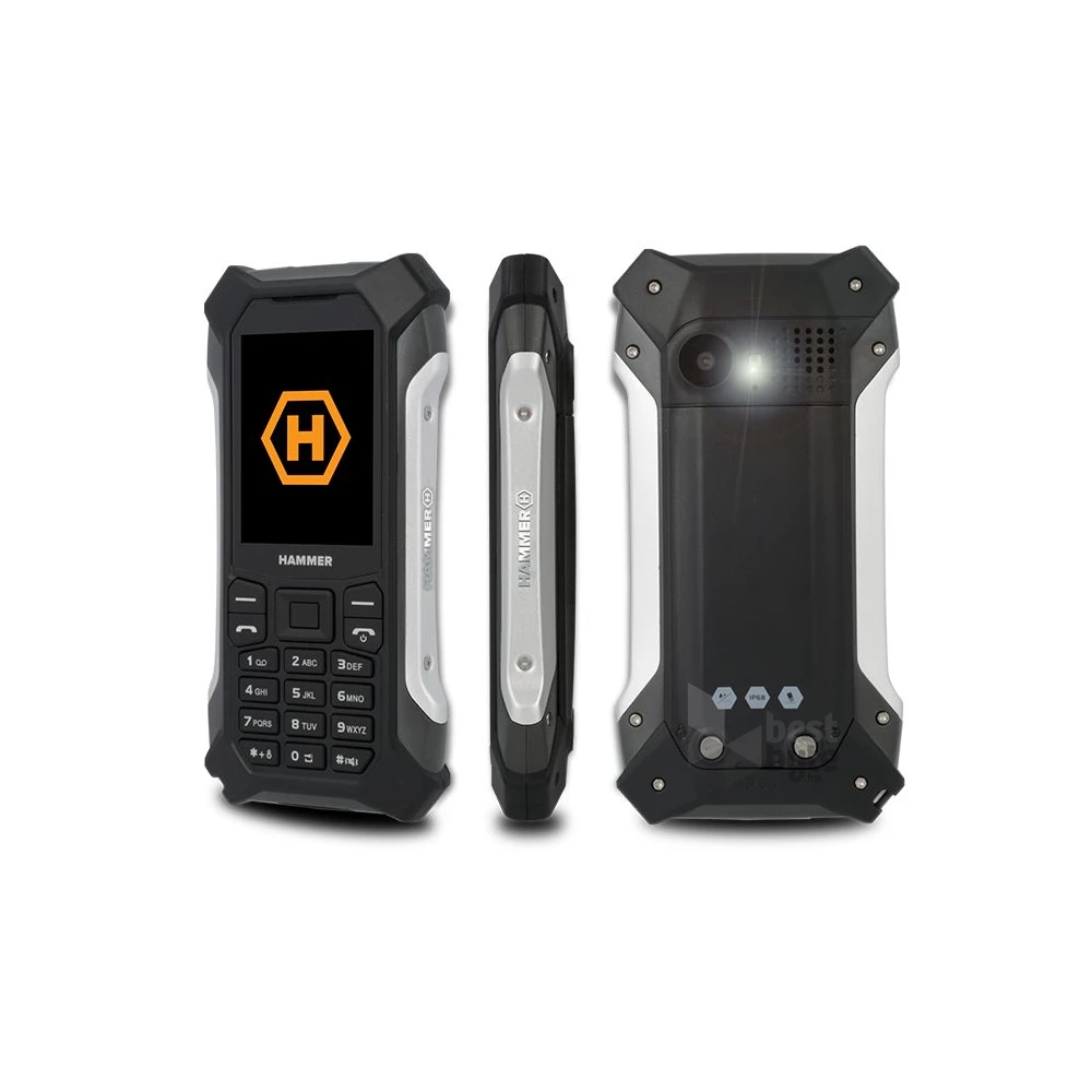 HAMMER Patriot 2,4" Dual SIM ezüst csepp-, por- és ütésálló mobiltelefon