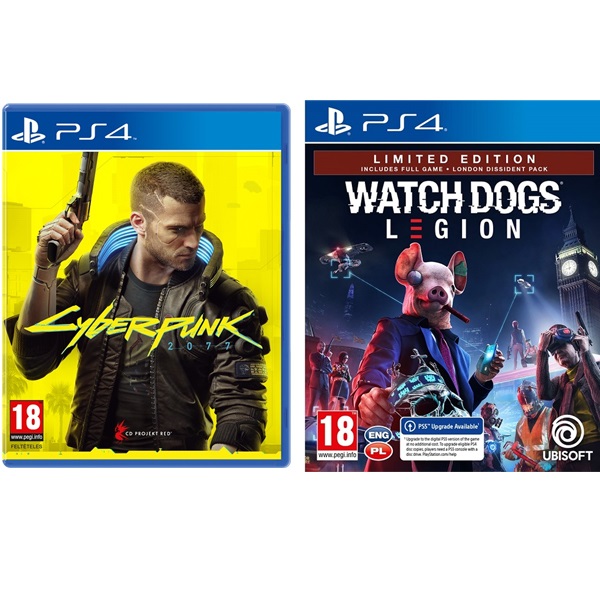 Cyberpunk 2077 (magyar felirattal) + Watch Dogs Legion Limited Edition PS4/PS5 játékcsomag a PlayIT Store-nál most bruttó 14.999 Ft.