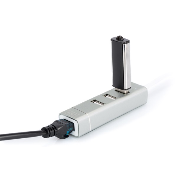 DIGITUS USB Type-C Ethernet adapter + 3 portos USB HUB - 2