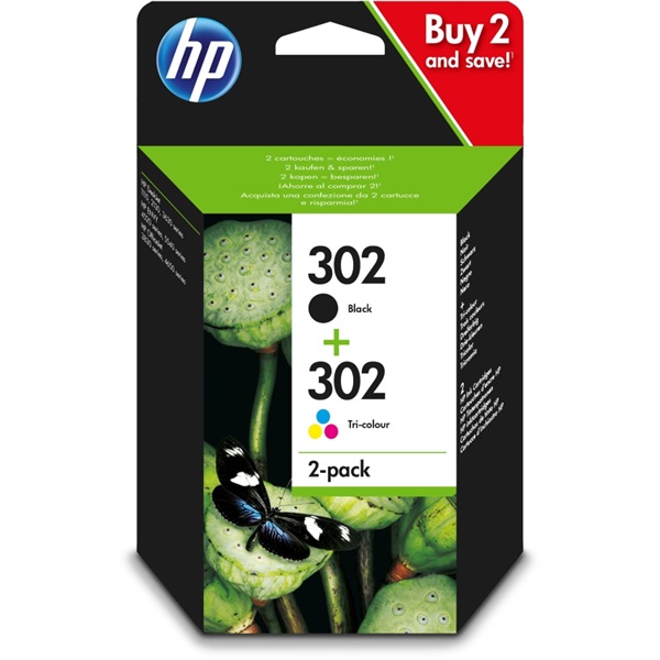 HP X4D37AE 302 tri-color és fekete tintapatron csomag - 1