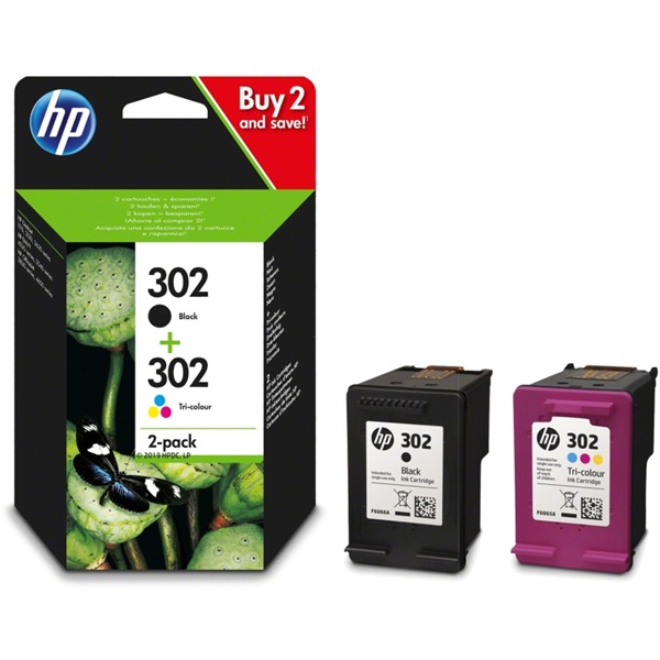 HP X4D37AE 302 tri-color és fekete tintapatron csomag - 2