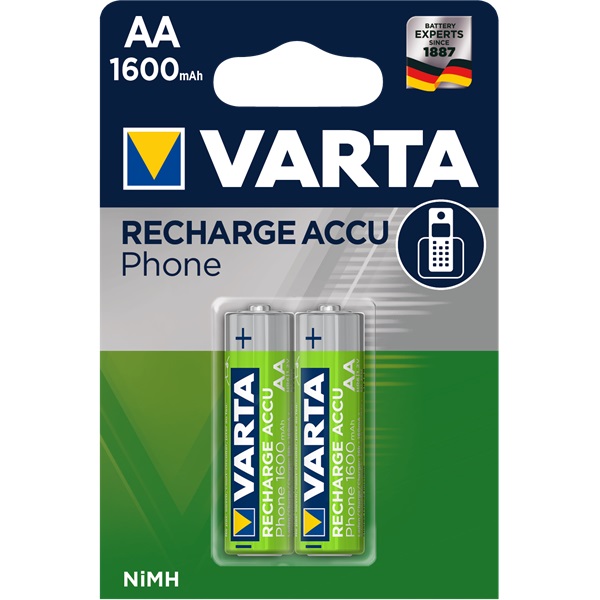 VARTA Phone AA 1600mAh ceruza akkumulátor 2db/bliszter VARTA Phone AA 1600mAh ceruza akkumulátor 2db/bliszter - 1