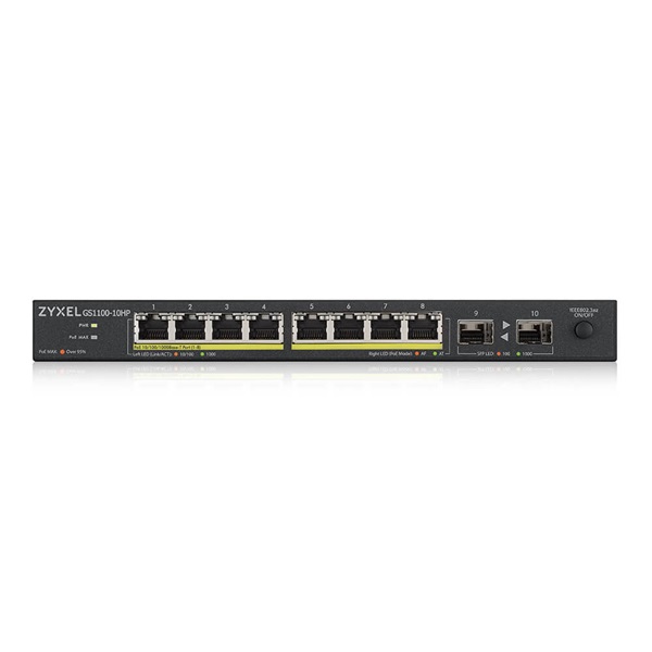 ZyXEL GS1100-10HP 8x GbE LAN PoE (120W) 2x GbE SFP port PoE switch - 3