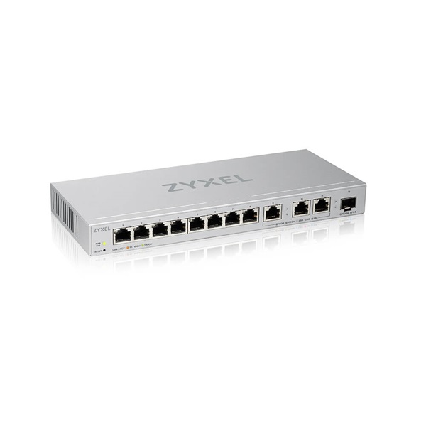 ZyXEL XGS1250-12 8xGbE LAN 3xMulti-Gig 1/2.5/5/10G LAN 1x 10G SFP+ port web menedzselhető Multi-Gigabit Switch - 1